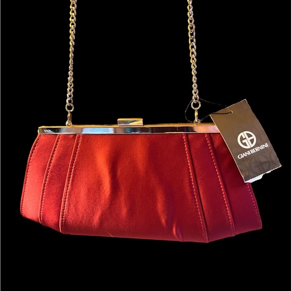 Giani Bernini Satin Winged Clutch/Crossbody Wine Color - Picture 2 of 4